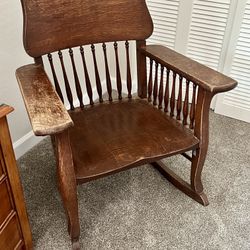 Antique Oak Rocking Rocker Chair
