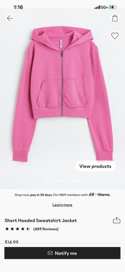 H&M pink cropped sweater