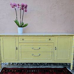 Vintage faux bamboo Thomasville allegro sideboard credenza buffet
