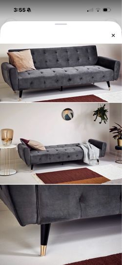 Sleeper Sofa Velvet Gray