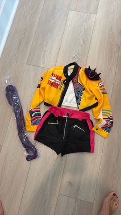K-POP Demon Hunter Rumi Kids Costume with Purple Hair