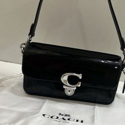 Authentic brand New black COACH Sequin Studio Baguette Bag