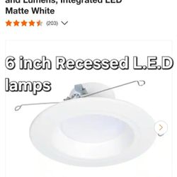 6 Inch Recessed L.E.D Lamps