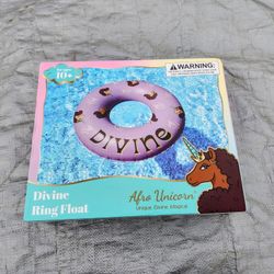 Unicorn Inflatable Pool Beach Swim Ring Float Water Tube 39” Divine Purple-NEW!