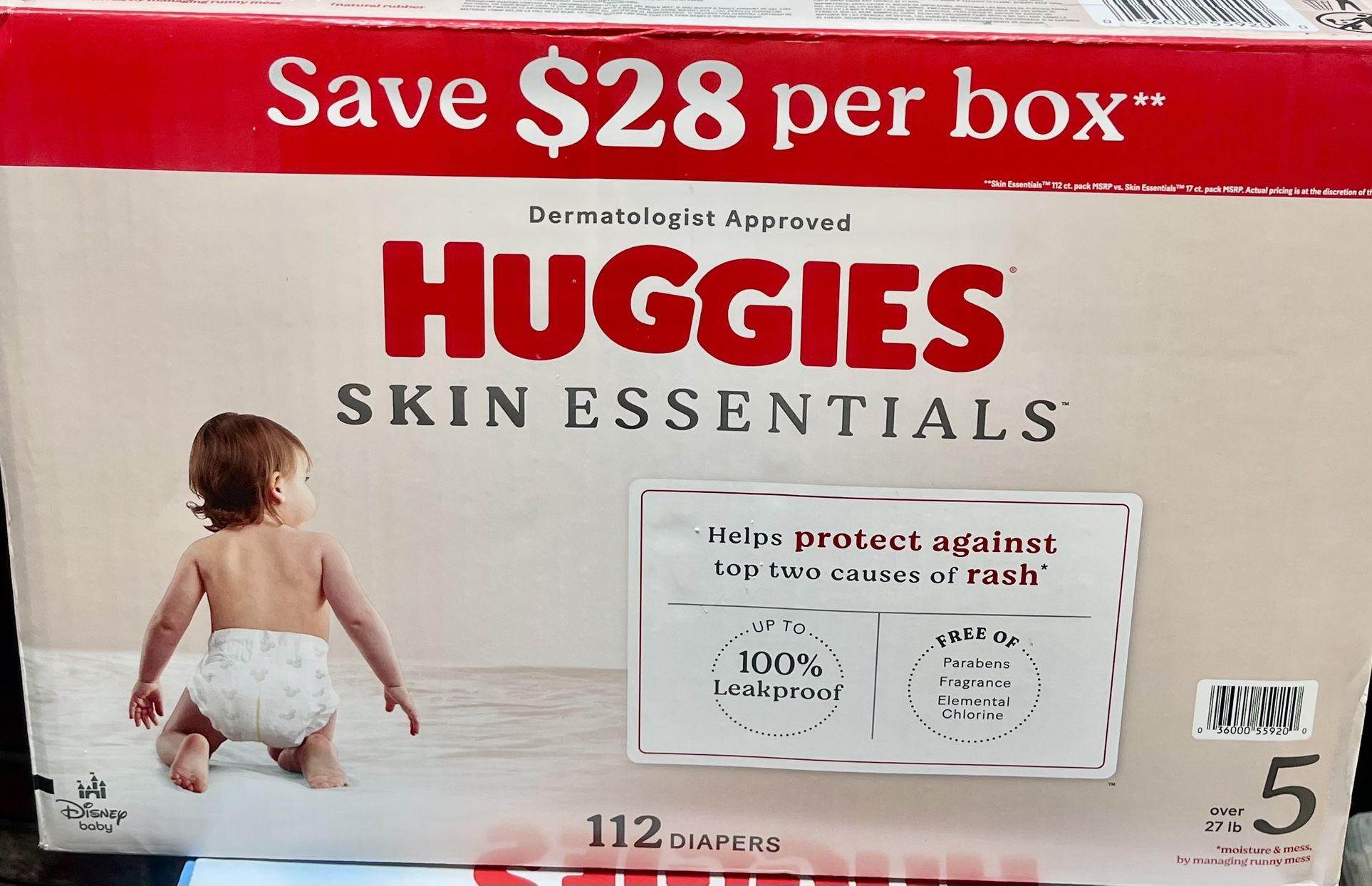 ws Huggies Skin Essentials Baby , Size 5 (27l)112 $40