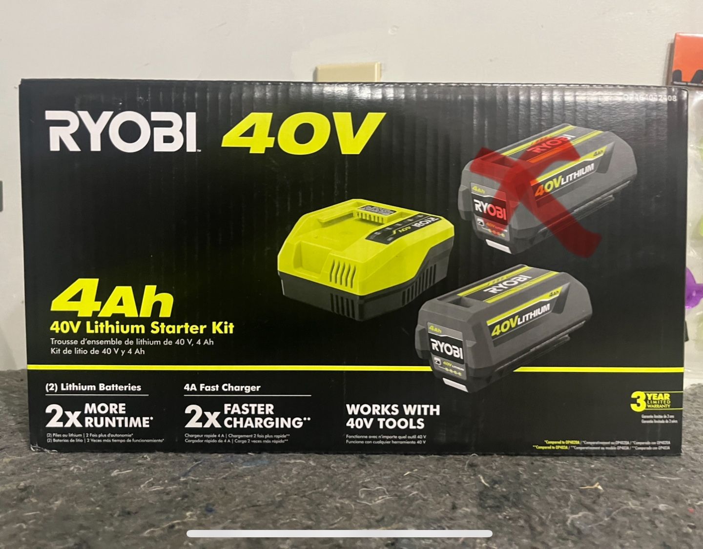 Ryobi 40V 4Ah (1 Battery + Charger)