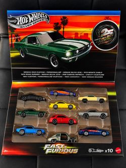 Hot Wheels Fast & Furious 25th Anniversary 10-Car Set