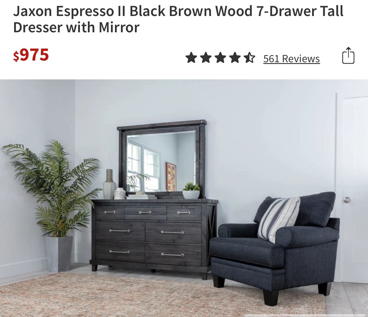 jaxon grey dresser - Espresso II Black Brown Wood 7 Drawer Dresser With Mirror for Sale in Santa Fe Springs, CA Hens Dress
