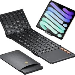 ProtoArc Foldable Keyboard with Touchpad, XK01 TP Folding Portable Keyboard, Full Size Keys