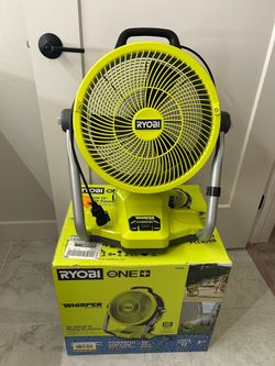 RYOBI ONE+ 18V Cordless Hybrid WHISPER SERIES 12 in. Misting Air Cannon Fan (Tool Only)