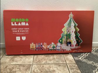 Brand New Mondo Llama color-your-own tree and train kit. Life size
