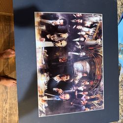 "Gangster Last Supper" or "Mobsters" featuring characters from various crime films 16x20