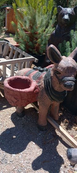 A donkey and cart.