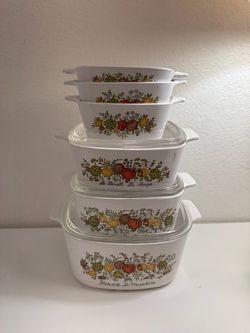 Vintage Corning Ware Spice Of Life Casserole Set - 6 Pieces