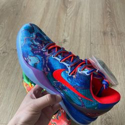 Nike Kobe 8 Protro "What The Kobe" low-top retro non-slip wear-resistant basketball shoes unisex orange blue 2025