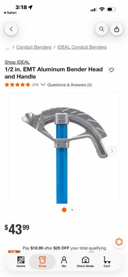 1/2 in. EMT Aluminum Conduit Bender