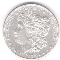1883 S Morgan Dollar MS+ In Grade Brilliant White Coin Slight Reflectivity