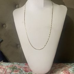 14k gold chain made of three types of gold, measures exactly 26” in length, is brand new in its pouch, I’ve only worn it four times, I paid $885 Firm