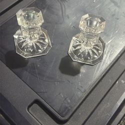 Candle Holders, Crystal $4 For Both 