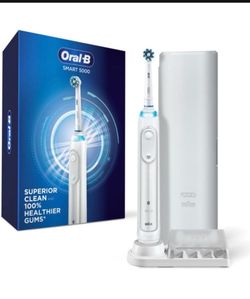 Oral-B Smart 5000 Rechargeable Electric Powered Toothbrush, Black with Travel Case and Bluetooth - Visible Pressure Sensor to Protect Gums - 5 Cleanin
