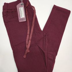 Burgundy Bamboo Jeans / New