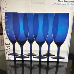 Six Beautiful Blue Goblets 