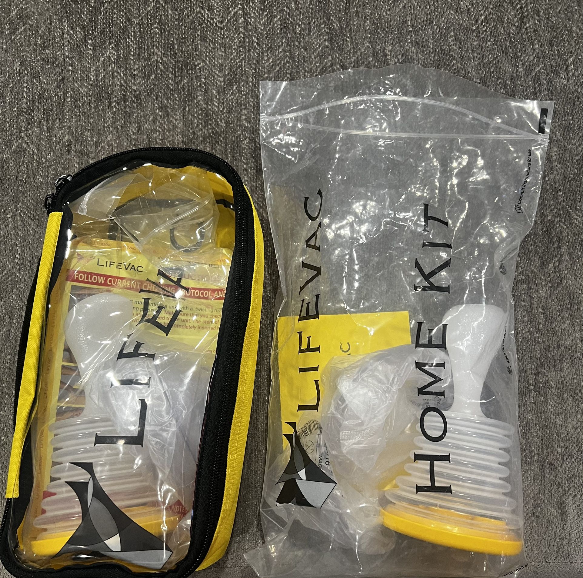 2 Sets LifeVac Home & Yellow Travel Combo Kit Airway Suction Device for Childre
