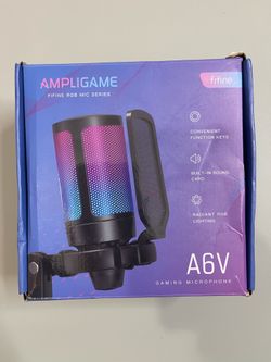 Fifine Ampligame A6V USB Gaming Microphone- Streaming, Plug and Play, Pop Filter