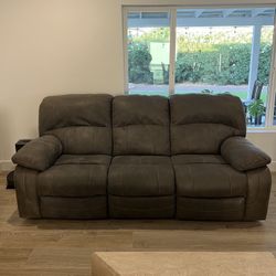 Dual power reclining and power headrest 3 seat sofa/couch