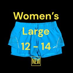 Womens AVIA Large 12 - 14 Shorts Gym Sport Elastic Waist Leggings Pull On NWOT