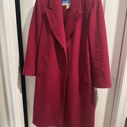 Vintage  Pendleton Women's Vibrant Red Trench Coat Size 8
