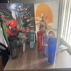 16oz acrylic tumbler with straws