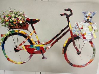 Colorful Bicycle Canvas Painting 36x24