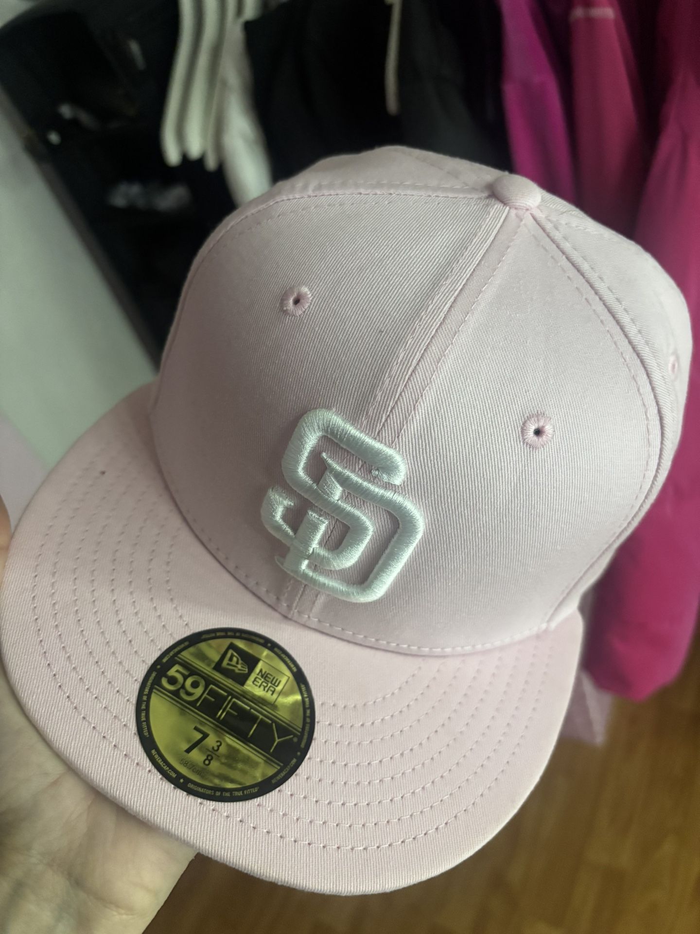 pink fitted new era hat