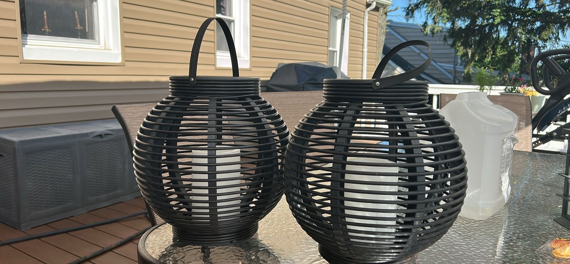 Brand New 2 Large Round Solar Lanterns