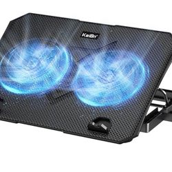 KeiBn Laptop Cooling Pad, Gaming Laptop Cooler 2 Fans for 10-15.6 Inch Laptops, 5 Height Stands, 2 USB Ports
