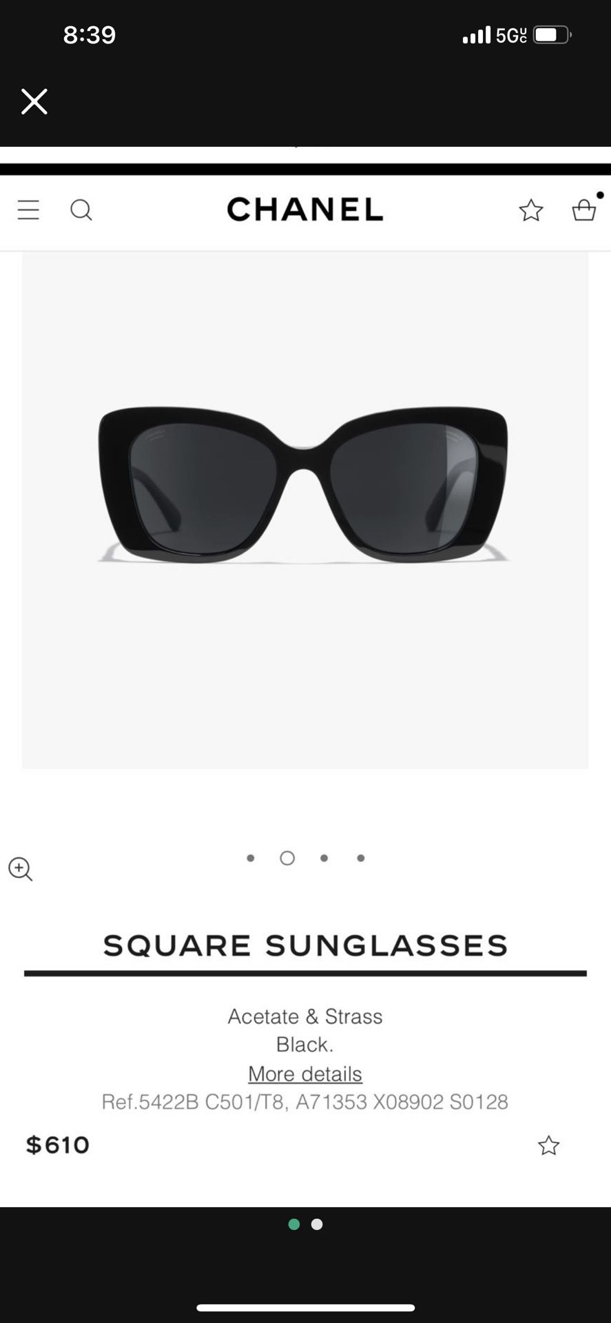 Sunglasses Chanel Black in Plastic - 35491047