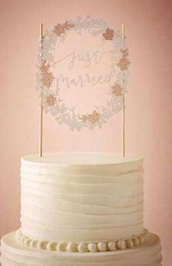 BHLDN Just Married Wedding Cake Topper