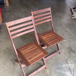 Folding Wooden Chairs/pair