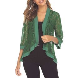 NEW Women's Lace Cardigan Sheer Cover-Up Jacket Shrug Size Medium