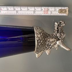 Pewter Dragon Blue Shot Glass. Really Unique And Weighted. Balances On Head For A Drink.