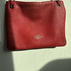 Red Leather COACH crossbody Bag 