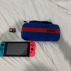 Nintendo Switch With Case And Games 