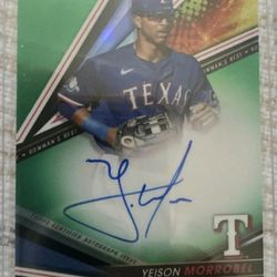 Really Nice 2022 Bowman's Best Yeison Morrobel Auto, Green Refractor , # 57/99 Card