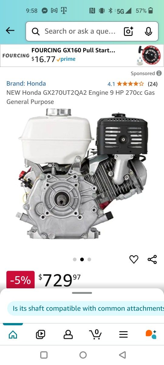 9hp Honda Engine