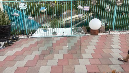 Fancy Glass Table 60X36 29” Inch Tall