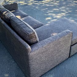 Crate & Barrel  Barrett II Carbon Gray Sectional Sofa , Reversible  Chaise + Storage