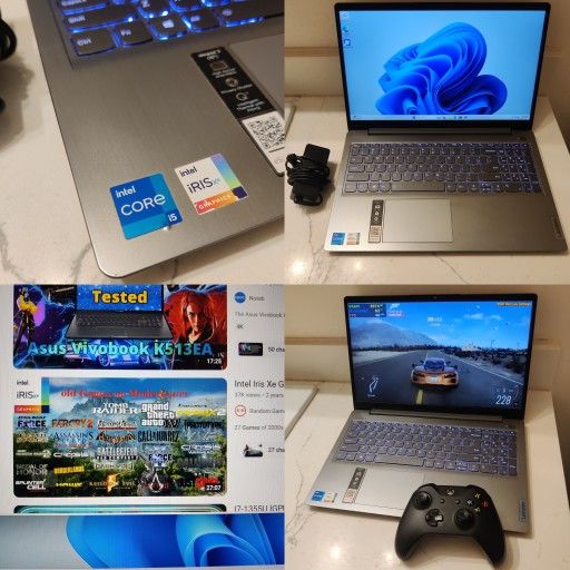 15.6" Lenovo 1080p Touchscreen Laptop - 11th Gen Intel Core i5 4.2ghz, 20gb DDR4 RAM, 512gb SSD, Iris Xe Gaming GPU GTA V, Fortnite, Win11 Pro, USB-C