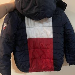 Tommy Hilfiger Boys’ Red White & Blue Winter Puffer Jacket Size 7