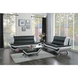 Veloce Black-White Living Room Set /couch 